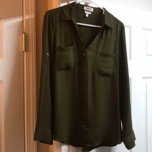 Express portofino blouse olive original fit L